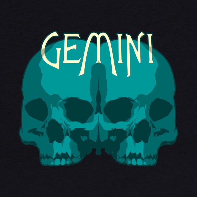 Gemini Blue Skulls by RyanJGillDesigns